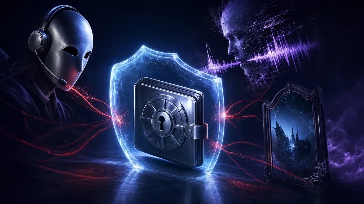 Geschützte Krypto-Wallet wird von KI-gestütztem Phishing, Fake-Support und Deepfake-Symbolen bedroht.