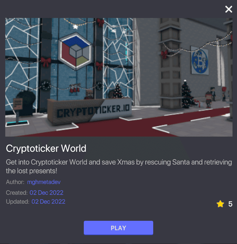 Cryptoticker x The Sandbox Experience