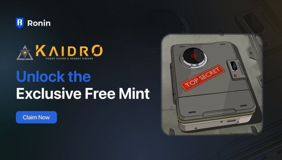 Ronin Network erreicht ein neues Allzeithoch, angetrieben durch die kostenlose &#8220;Kaidro&#8221; NFT Mint-Veranstaltung des Ethereum Gaming Network