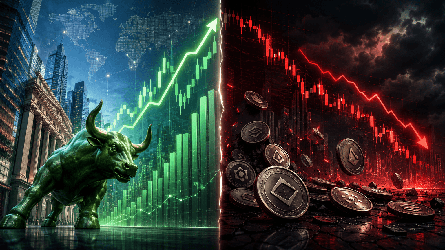 Featured image of Crypto Market Fails to Follow Global Stock Rally as Altcoins Remain Under Pressure