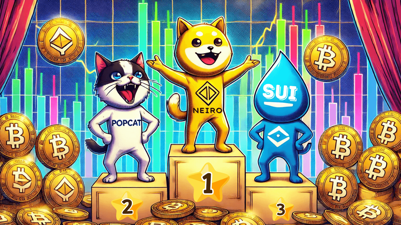 TOP 3 Performer für heute mit neuen ATH Kursen: NEIRO, POPCAT und SUI