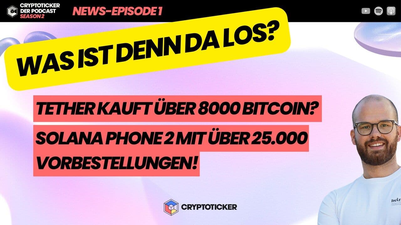 Cryptoticker.io &#8211; Der Podcast &#8211; News-Episode 1 &#8211; Neueste Entwicklungen im Krypto-Space: Tether&#8217;s Bitcoin-Investition, Asiens Marktveränderungen und mehr