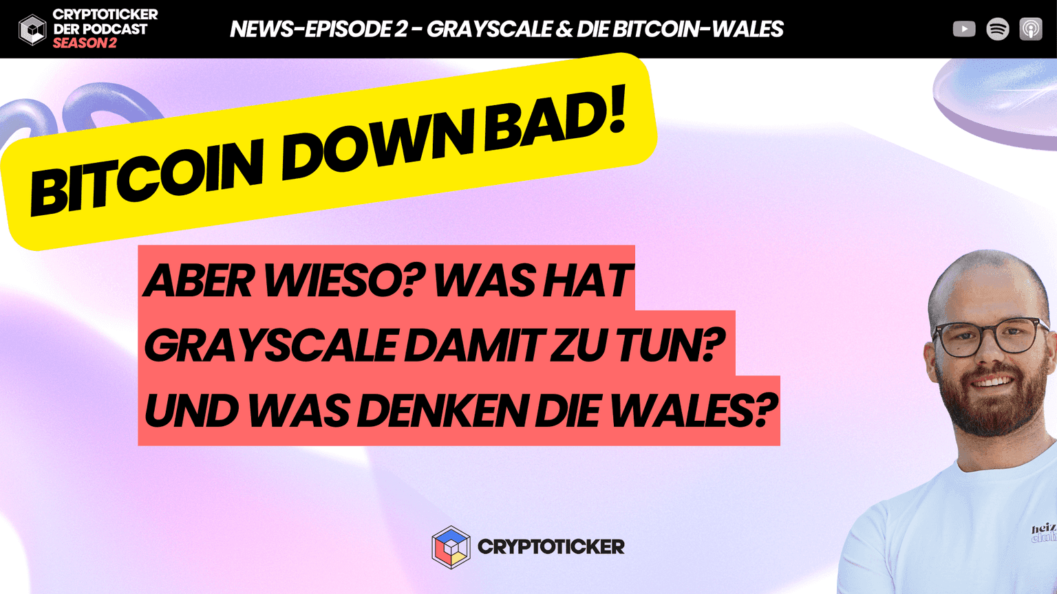 Cryptoticker.io &#8211; Der Podcast &#8211; News-Episode 2 &#8211; Grayscale-Bitcoin-Verkauf, Bitcoin-Wale und EU-Regulierung