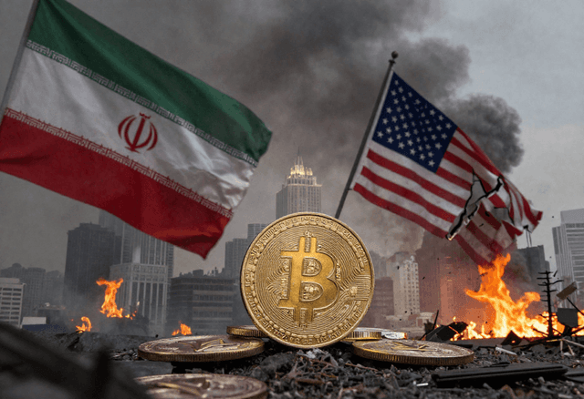 bitcoin-and-ethereum-coins-tumbling-downward-amid-smoky-warzone-burning-skyline-shattered-us-and-iran-tensions
