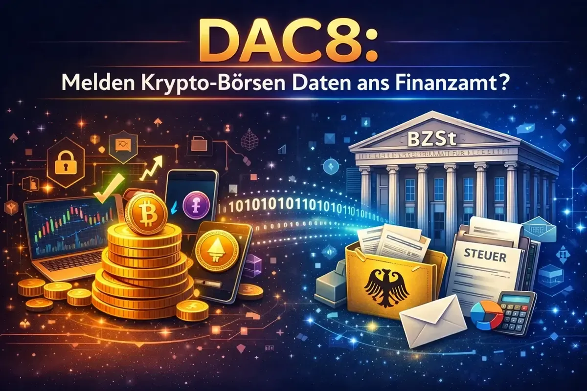 Featured image of DAC8: Melden Krypto-Börsen Daten ans Finanzamt?