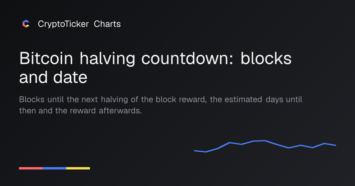 Bitcoin halving countdown: blocks and date | CryptoTicker.io