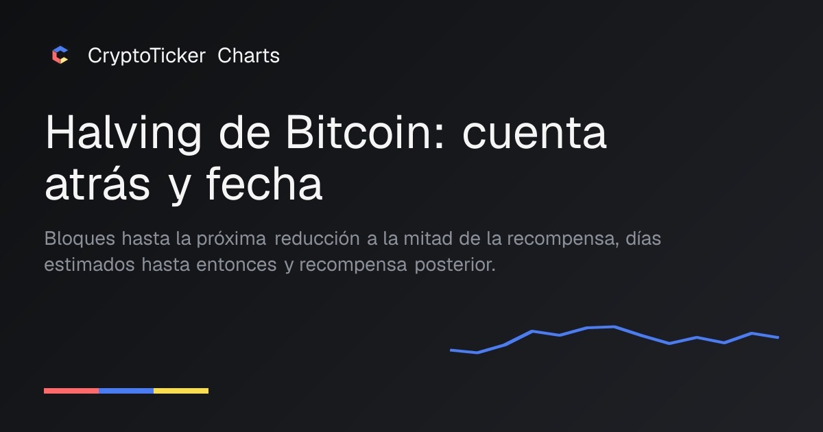 Halving de Bitcoin: cuenta atrás y fecha | CryptoTicker.io