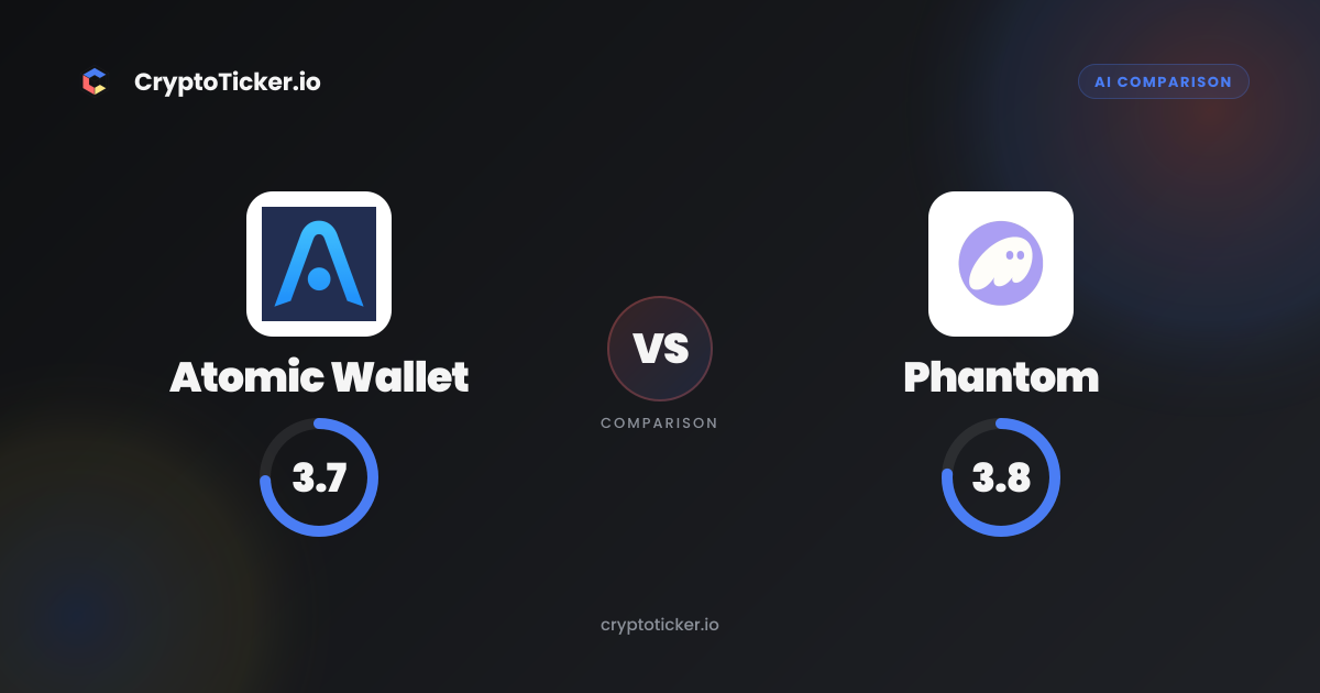 Atomic Wallet vs Phantom 2026: Fees and Reviews | CryptoTicker.io